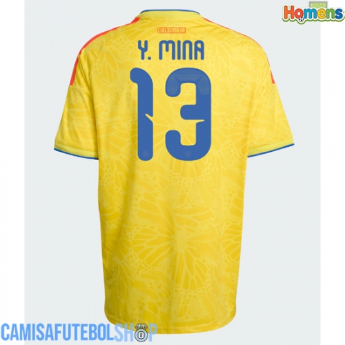 Camisa de time de futebol Colômbia Yerry Mina #13 Replicas 1º Equipamento Mundo 2026 Manga Curta